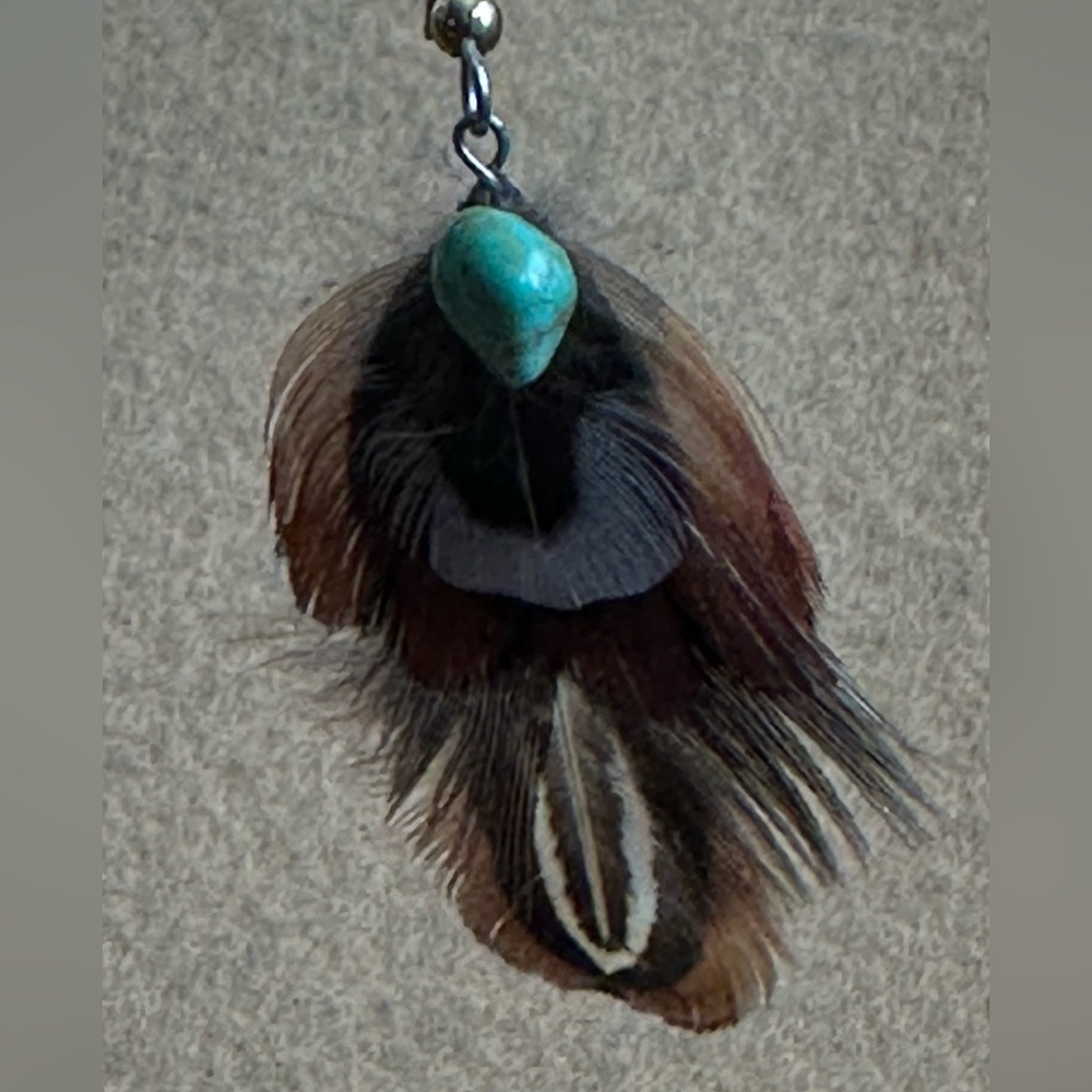Feather Wire Earrings - Picture 3 of 3